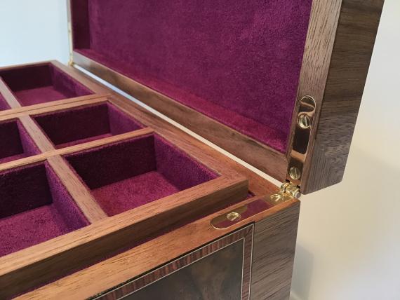 Picture of Panelled Burr Walnut Jewellery Box