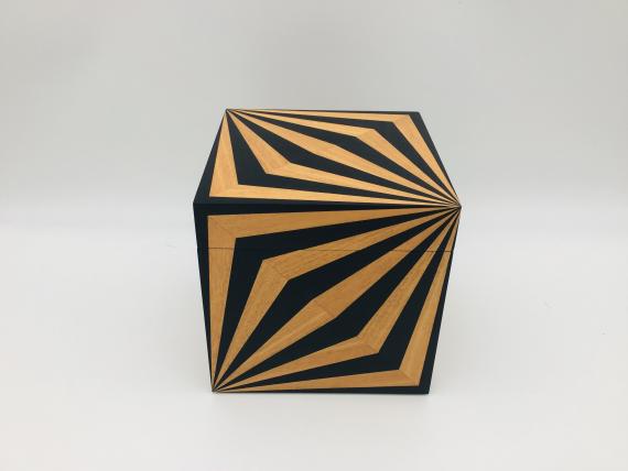 Black and Orange Veneered Keepsake Box