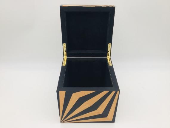 Picture of Black and Orange Veneered Keepsake Box