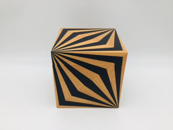 Orange and Black Veneered Keepsake Box
