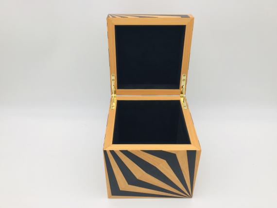 Picture of Orange and Black Veneered Keepsake Box