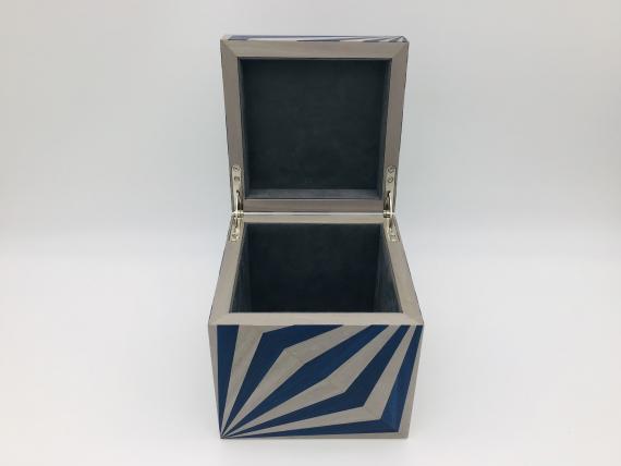 Picture of Grey and Blue Veneered Keepsake Box