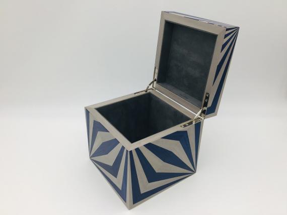 Picture of Grey and Blue Veneered Keepsake Box