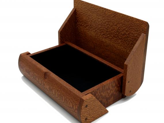 Picture of Curved Leopardwood Desk Box