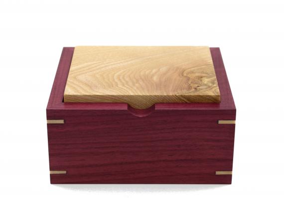 Purpleheart and Burr Ash Trinket Box