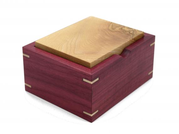 Picture of Purpleheart and Burr Ash Trinket Box