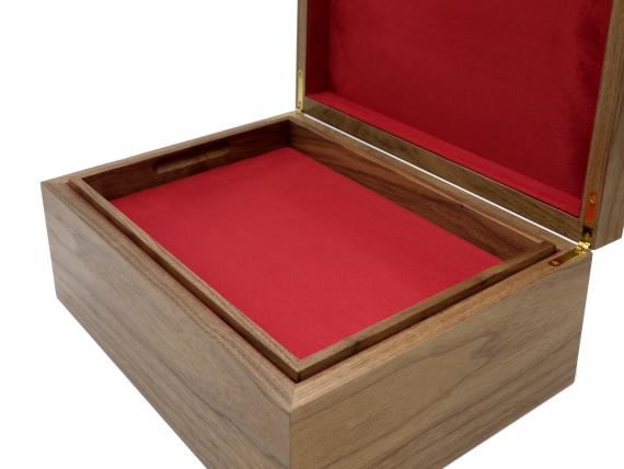 Picture of Black Walnut Document Box with Burr Panel Lid