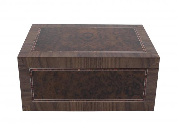 Panelled Burr Walnut Jewellery Box
