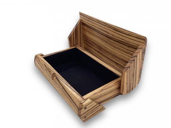 Picture of Curved Zebrano Desk Box