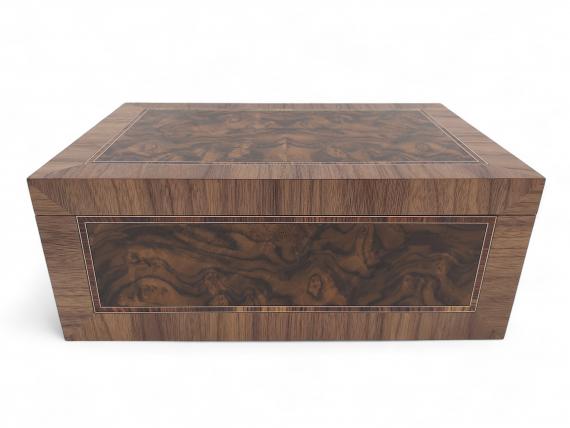 Panelled Burr Walnut Jewellery Box