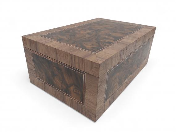 Picture of Panelled Burr Walnut Jewellery Box