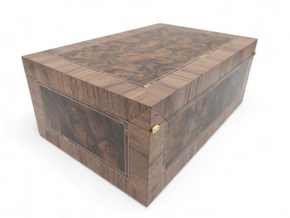 Picture of Panelled Burr Walnut Jewellery Box