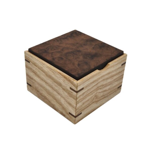 Ash trinket box burr walnut lid ian brodie 01