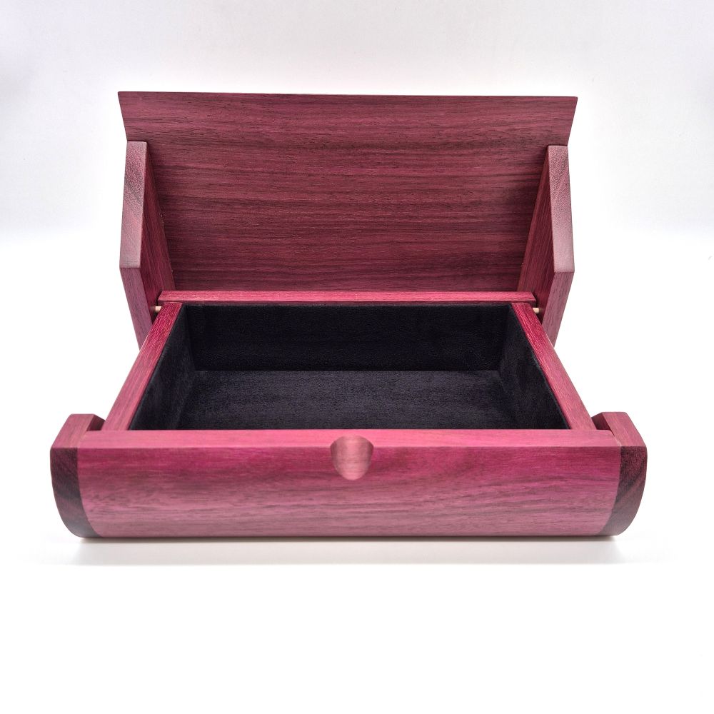 Curved desk box purpleheart ian brodie