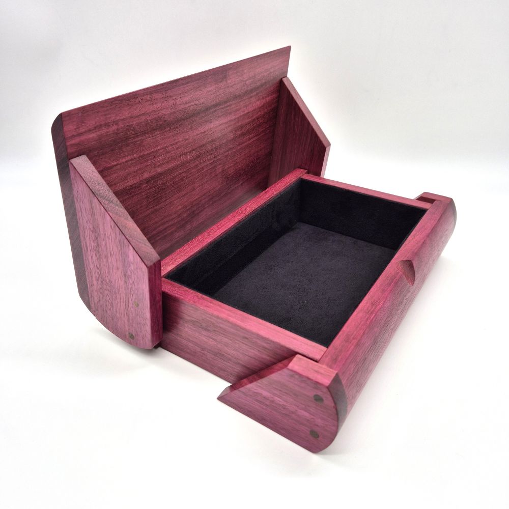 Curved desk box purpleheart ian brodie