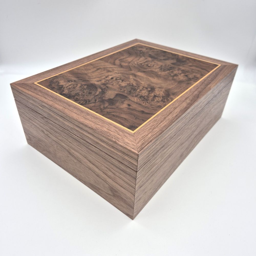 Document box burr walnut lid ian brodie
