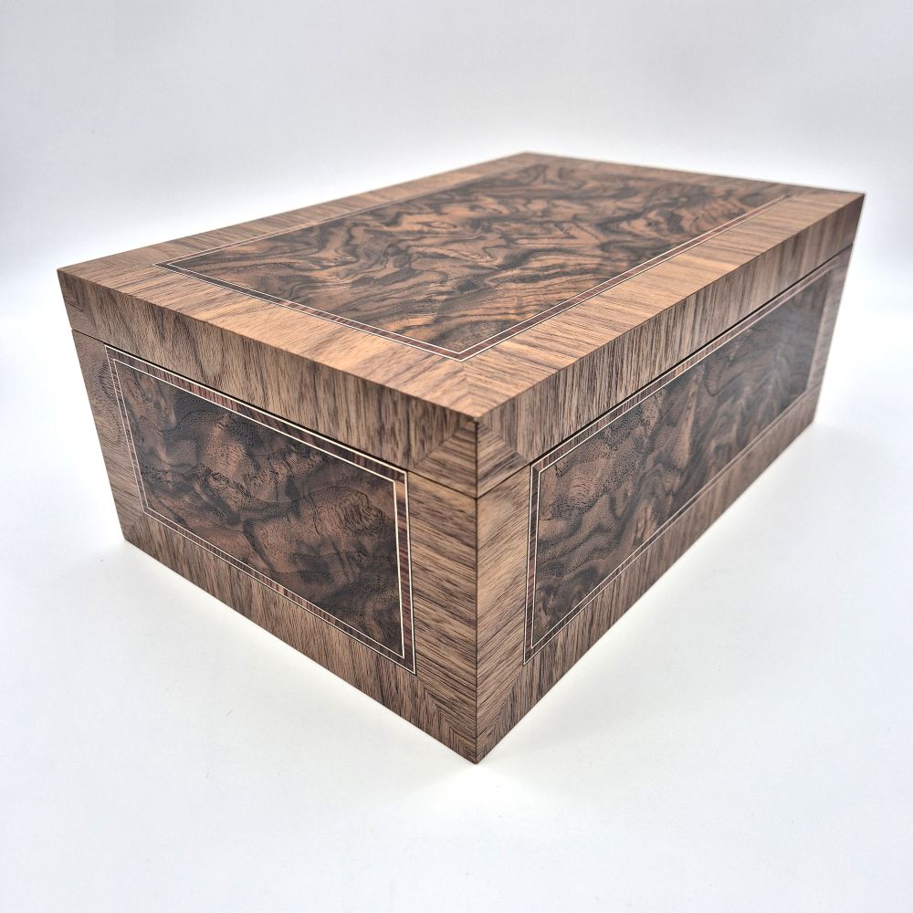 Panelled black walnut jewellery box ian brodie
