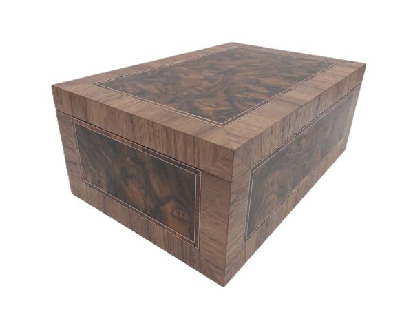 Panelled burr walnut jewellery box ian brodie 01