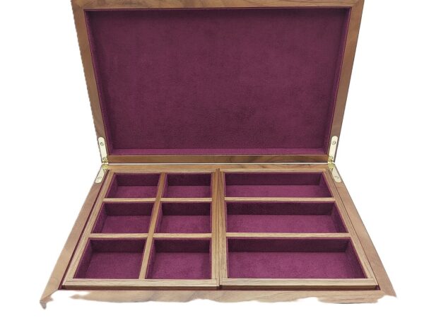 Panelled burr walnut jewellery box ian brodie 03