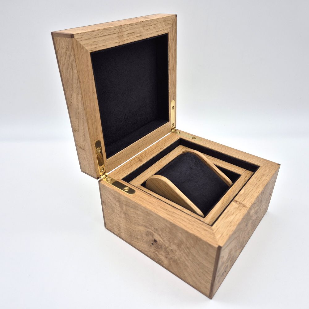 Single watch box burr oak ian brodie
